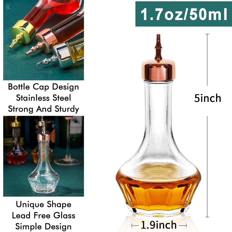 SuproBarware Bitters Bottle Set Glass Dash Bottle with Dasher Top 1.7oz Professional Bar Tool for Cocktail Great for Bartender Home Bar (3) - Image 3